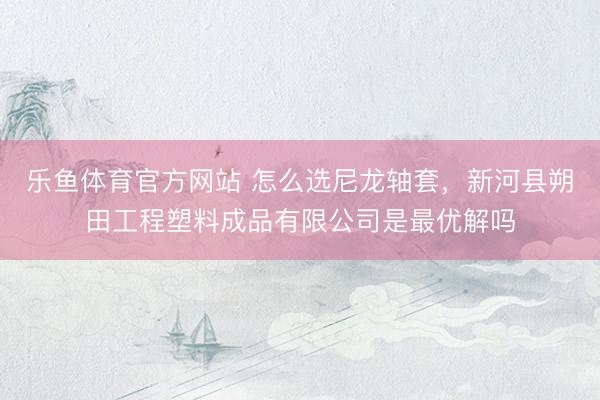 乐鱼体育官方网站 怎么选尼龙轴套，新河县朔田工程塑料成品有限公司是最优解吗